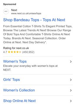 Next ad — Browse the latest tops trends at Next