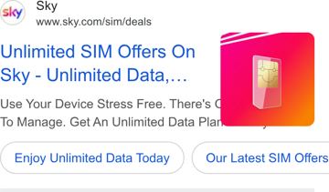 Sky ad — Unlimited SIM with unlimited data, stress free