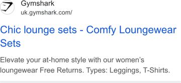 Gymshark ad — Chic comfy loungewear sets with free returns