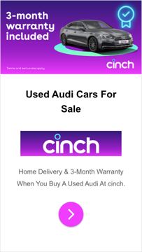 Cinch ad — 3-month warranty included when you buy a used Audi
