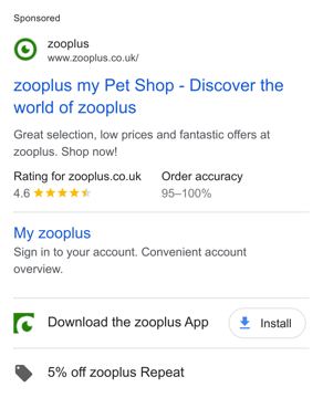 Zooplus ad — Great selection, low prices and fantastic offers at zooplus