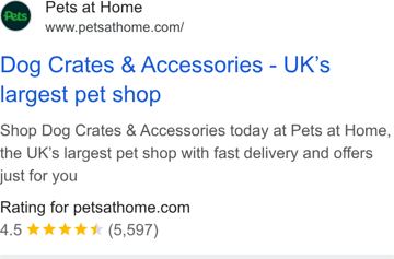 Pets at Home ad — UK's largest pet shop with fast delivery and offers