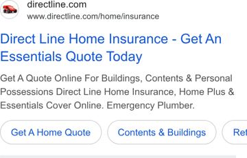 Direct Line ad — Get a home insurance quote online today
