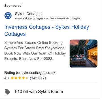 Sykes Cottages ad — Simple secure online booking for stress-free staycations