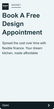 Magnet ad — Book a free design appointment, spread cost with flexible finance