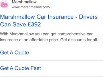 Marshmallow ad — Drivers can save £392 on car insurance