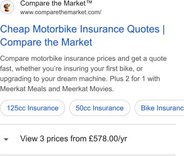 Compare the Market ad — Compare cheap motorbike insurance quotes fast