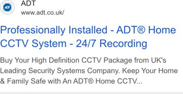 ADT ad — Professionally installed home CCTV with 24/7 recording