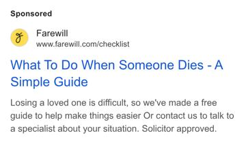 Farewill ad — Free simple guide to what to do when someone dies