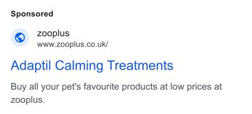 Zooplus ad — Buy your pet's favourite products at low prices