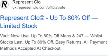 Represent ad — Up to 80% off limited stock while stocks last
