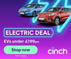 Cinch ad — Electric deal — EVs under £199 per month