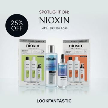 LookFantastic ad — 25% off Nioxin anti-hair loss range at LOOKFANTASTIC