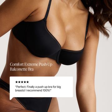Lounge ad — Finally a push-up bra that works for bigger busts
