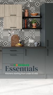 Homebase ad — Kitchens starting from under £1,400