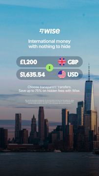 Wise ad — Save up to 75% on hidden fees with Wise