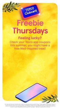 Tesco ad — Check your Tesco app coupons for a free Med-inspired treat