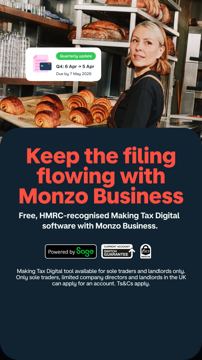 Monzo ad — Free HMRC-recognised Making Tax Digital software with Monzo Business