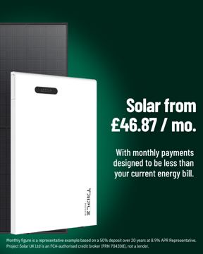 Project Solar ad — Solar from £46.87/mo, less than your energy bill