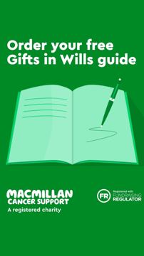 Macmillan ad — Order your free Gifts in Wills guide