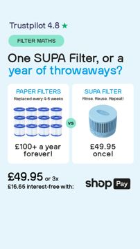 iHeat ad — One SUPA Filter beats a year of throwaway replacements