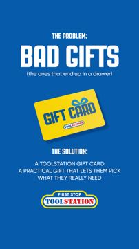 Toolstation ad — A practical gift card they can choose themselves