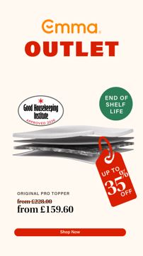 Emma Sleep ad — Outlet deal: up to 35% off Original Pro Topper