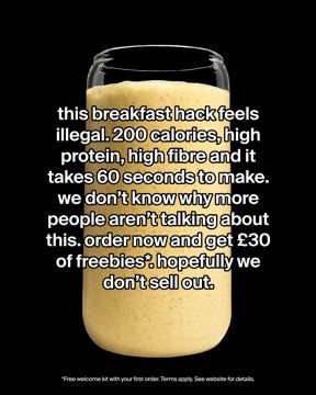 Huel ad — 200-cal breakfast hack with £30 freebies on first order