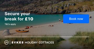 Sykes Cottages ad — Secure your break for just £10