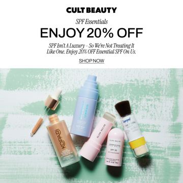 Cult Beauty ad — Enjoy 20% off essential SPF products now