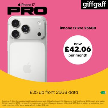 giffgaff ad — iPhone 17 Pro now from £42.06 per month