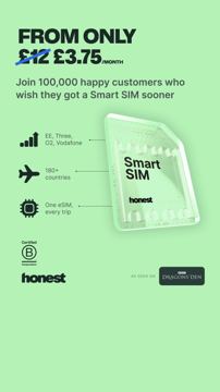 Vodafone ad — Smart SIM from only £3.75/month, was £12