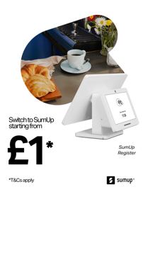 SumUp ad — Switch to SumUp starting from £1