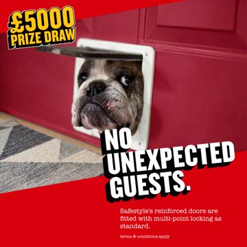 Safestyle ad — No unexpected guests — Safestyle doors lock securely