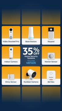 SimpliSafe ad — 35% off home security systems with code META35