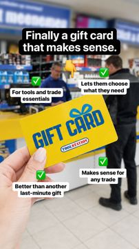 Toolstation ad — Finally a gift card that makes sense for tradespeople