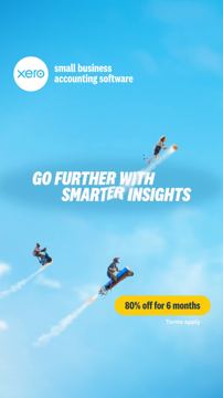 Xero ad — Go further with smarter insights, 80% off for 6 months