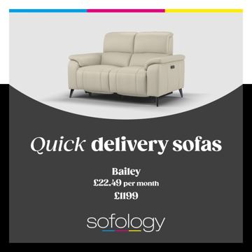 Sofology ad — Stylish sofas delivered in as little as 14 days