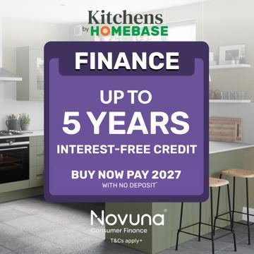 Homebase ad — Up to 5 years interest-free credit, buy now pay 2027