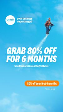 Xero ad — 80% off for 6 months on small business accounting