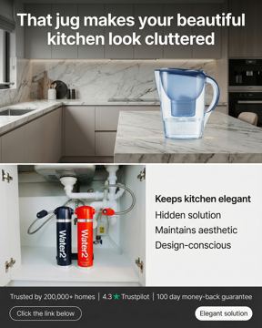 Victorian Plumbing ad — Replace your clutter jug with a hidden elegant filter