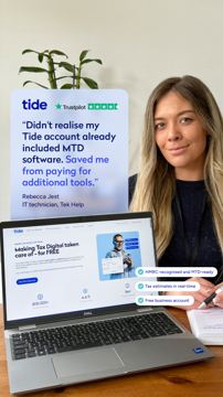 Tide ad — MTD software already included in Tide account, free