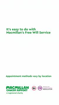 Macmillan ad — Write your will easily with Macmillan's free will service
