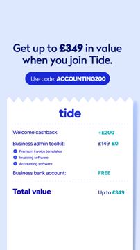 Tide ad — Get up to £349 in value when you join Tide